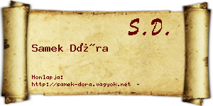 Samek Dóra névjegykártya